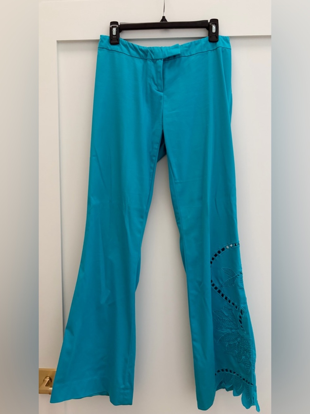 Turquoise embroidered Flared Bottoms
